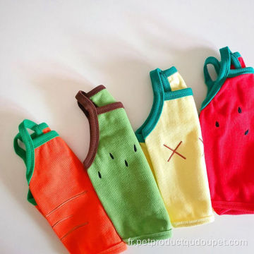 Gilet pour animaux de compagnie en tissu tricoté avec bretelles en pastèque kiwi